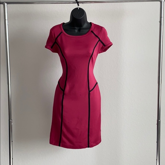 Magenta Polished Pencil Dress - Picture 1 of 3